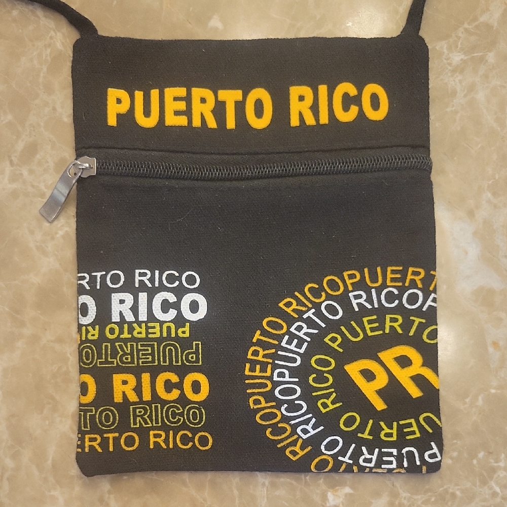Puerto Rico Themed Black Crossbody Bag